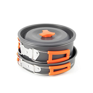 Набор кемпинговой посуды СЛЕДОПЫТ - Travel, на 3-4 персоны анодир.алюм.